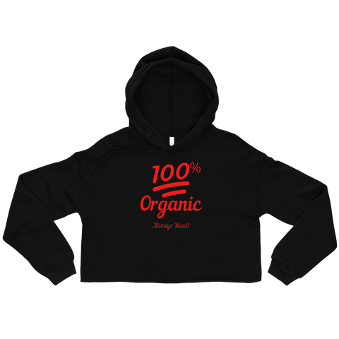 100% Organic (Red) Crop Hoodie