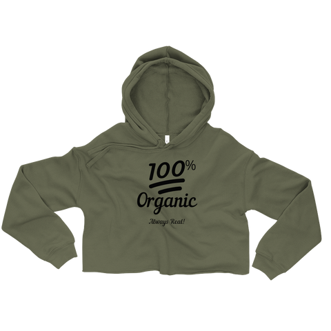 100% Organic (Black) Crop Hoodie