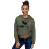 100% Organic (Black) Crop Hoodie