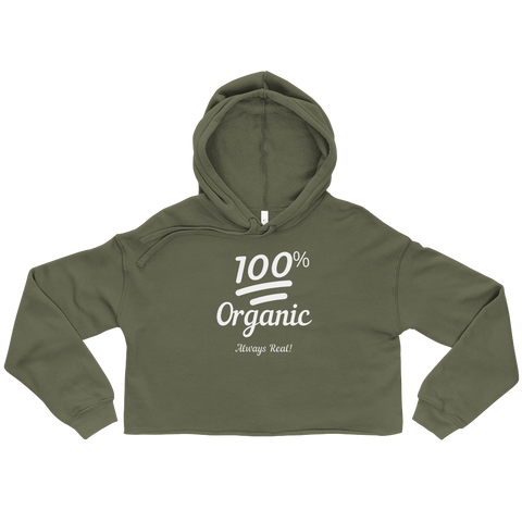 100% Organic (White) Crop Hoodie