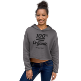 100% Organic (Black) Crop Hoodie